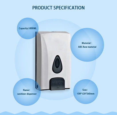 ABS Plastic 1000 ML Wall Mounted Hand Sanitizer Dispenser