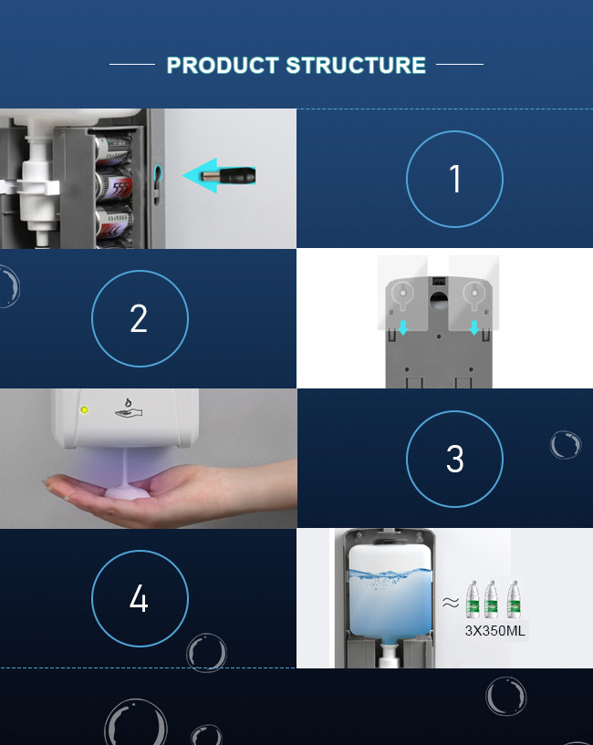 800ML Touchless Automatic Hand Wash Dispenser Wall Mounted